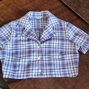 Brandy Melville Purple Plaid Top